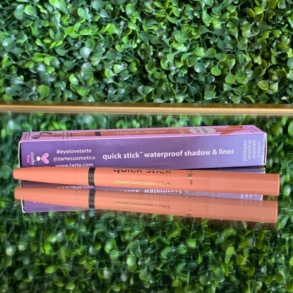 Tarte GOLDEN PINK LUSTER + BLACK Quick Stick Waterproof Shadow & Liner | NEW - Picture 10 of 16
